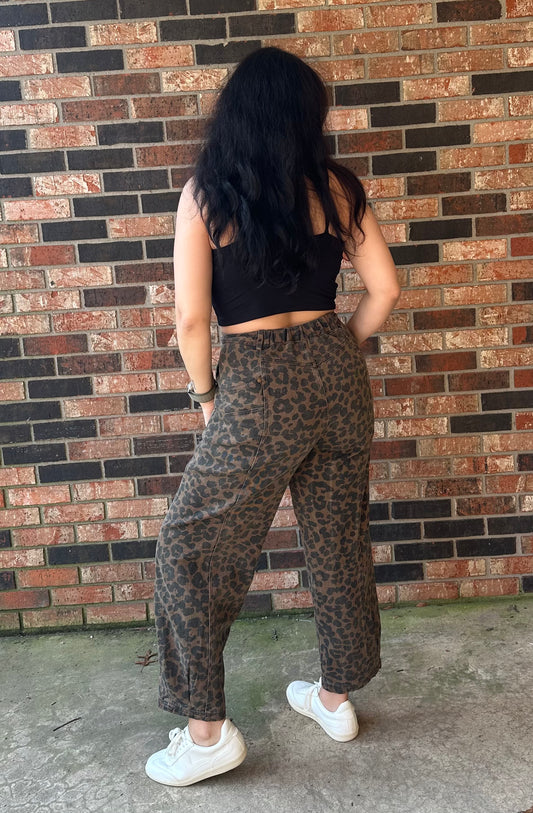 leopard jeans