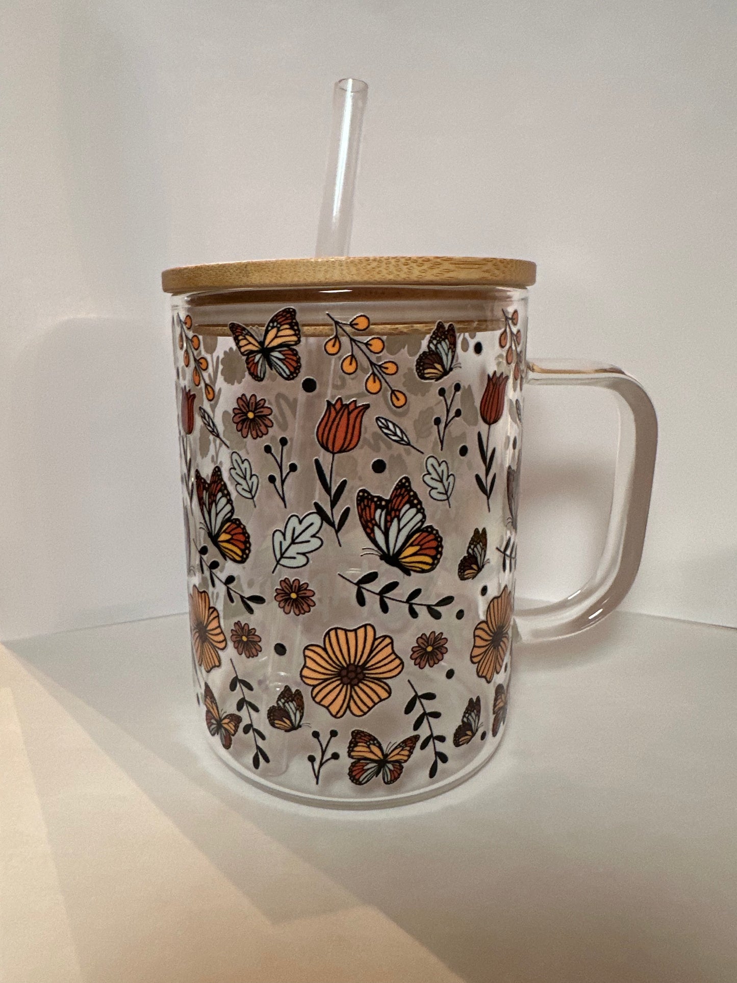 Just One More Chapter Book Lover 17oz Glass Mug With Lid and Straw: Clear With Lid and Straw