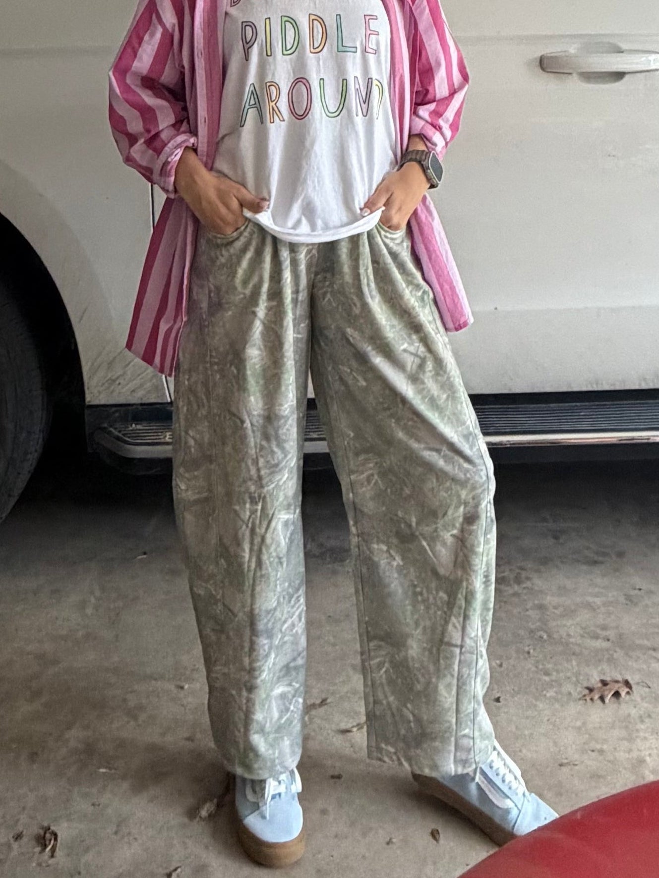 Camo Print wide leg sweats