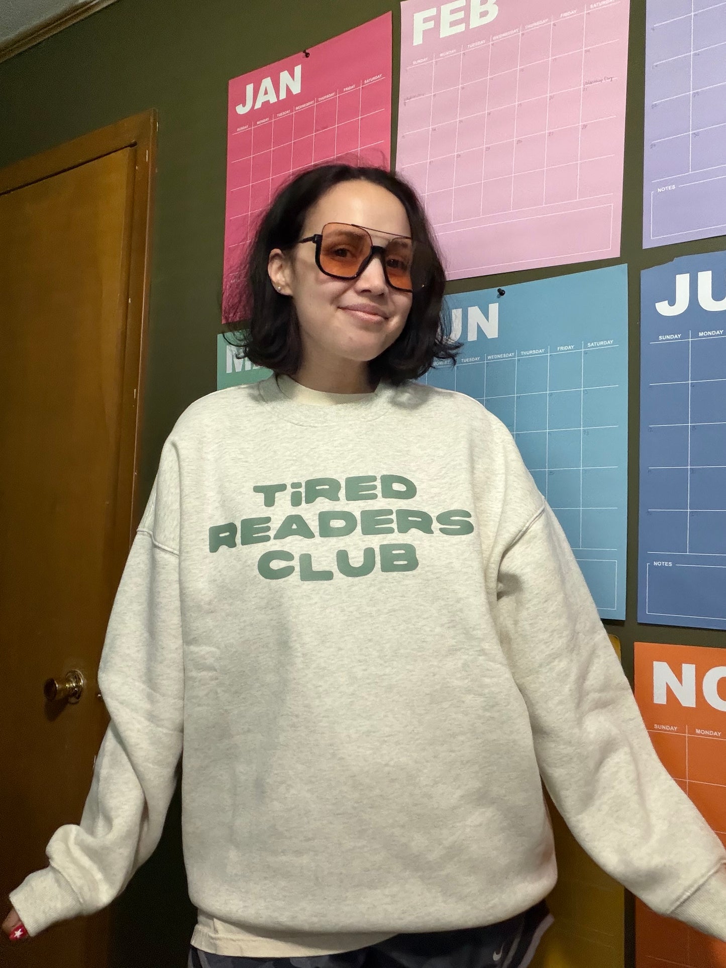 tired readers club sweatshirt