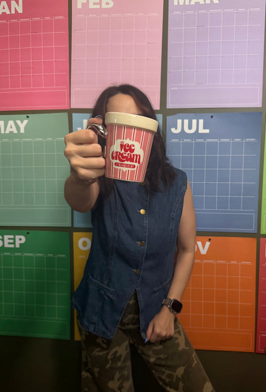 Novelty Ceramic Mug, Ice Cream Carton