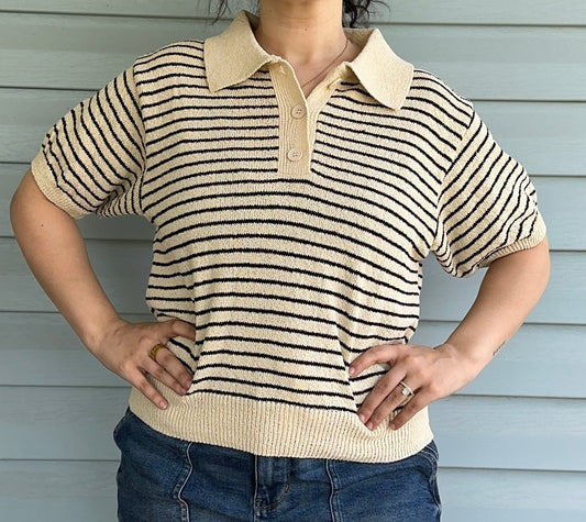 knit collard shirt