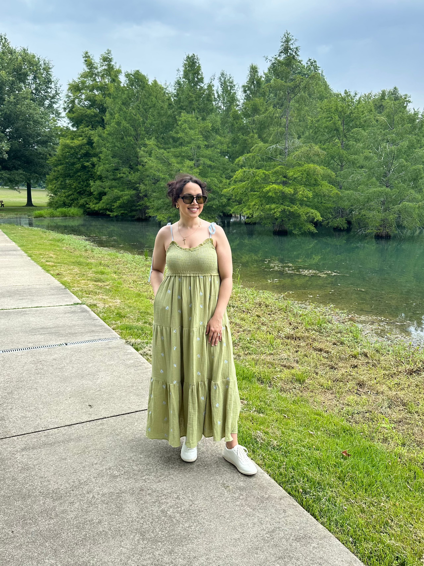 field of green dress