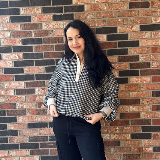 the Brittney pullover - black/cream