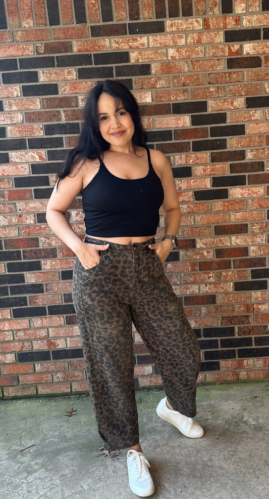 leopard jeans